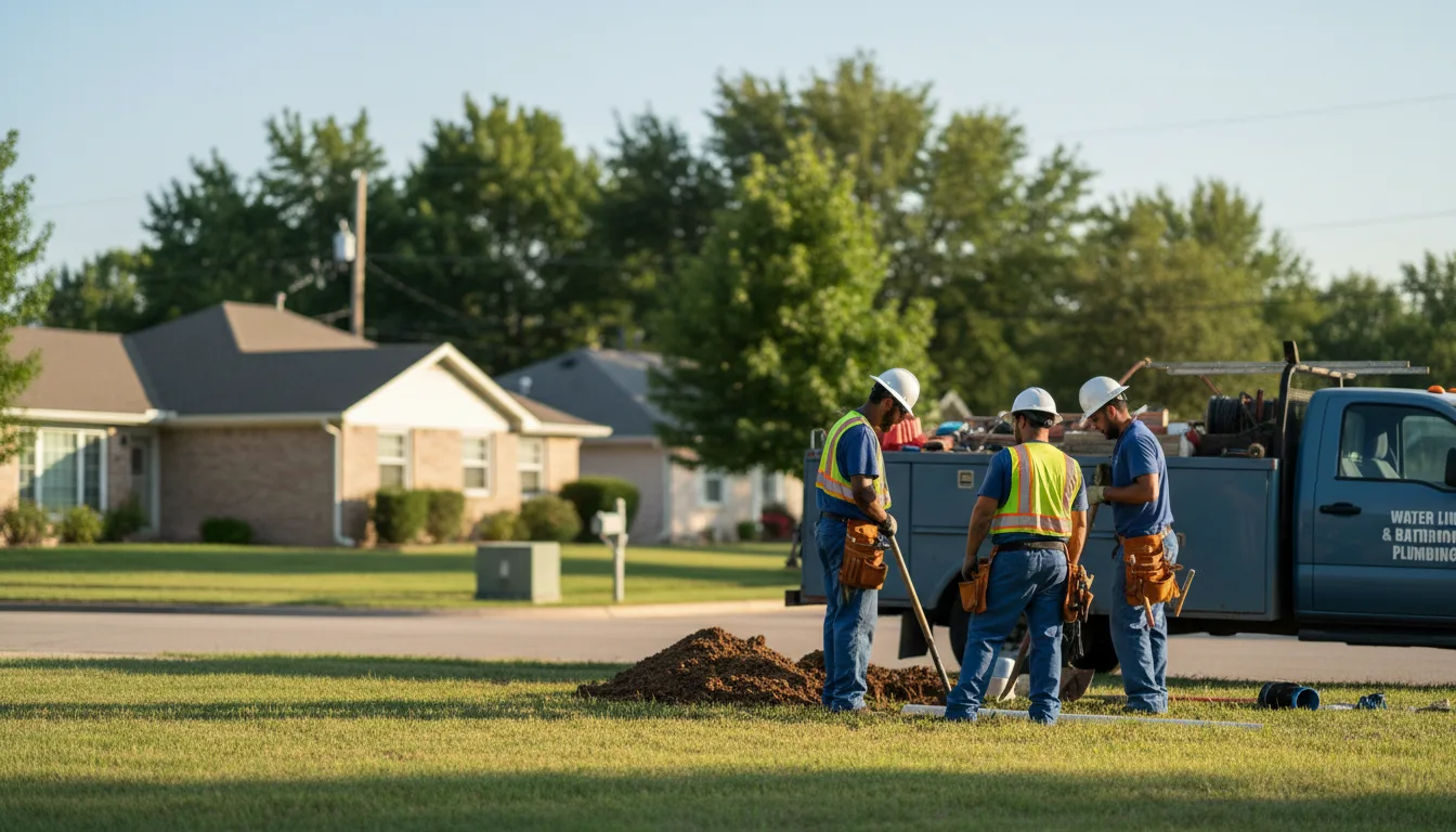Residential water line and bathroom plumbing service in Darby, PA